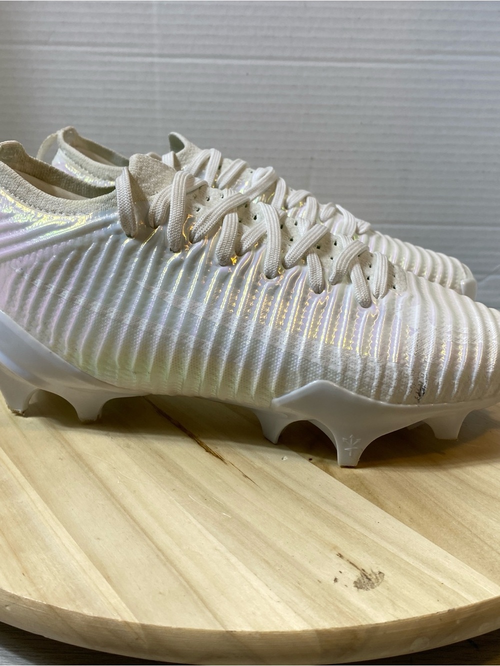 Under Armour Blur Pro Lace Up Football Cleats White Men's Size  5.5 3028220-100